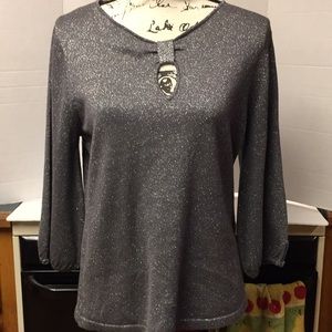 Raisey gray Metallic sweater